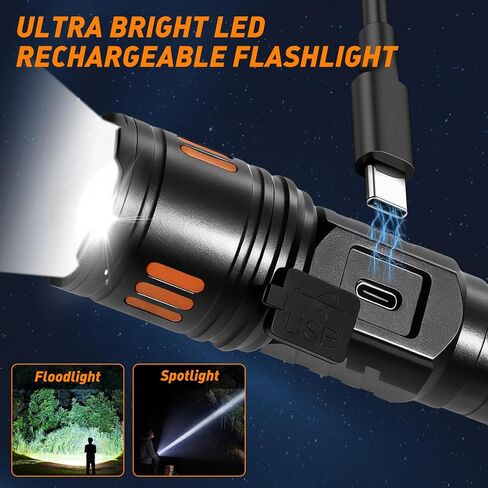 AYL Rechargeable Flashlights 1 Pack, Tactical LED Flashlight High Lumens in Kuwait
