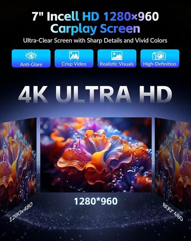 7" Carplay Screen for Car with Wireless Apple Carplay & Android Auto in Kuwait