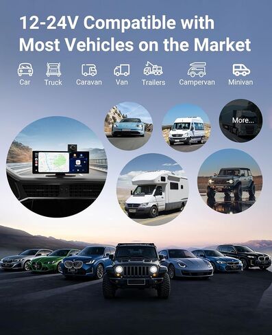 Wireless CarPlay and Android Auto 11.26-inch Touchscreen, 4K Dash Camera and 1080p Backup Camera, Universal Portable car Display, Equipped with 64G Memory Card in Kuwait