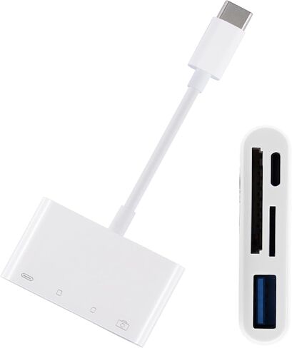 USB C SD Card Reader, Lorlorkool Type C Memory Card Adapter with USB C and USB Ports, Supports SD, MicroSD, Compatible with iPhone 15,iPhone 16, iPad, Mac, Laptop, MacBook, Android Galaxy,4-Slots in Kuwait