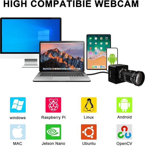 SVPRO 20MP USB 3.0 Camera, 5K Manual Focus UVC Webcam with 5-50mm Zoom Lens in Kuwait