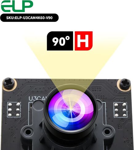 ELP High Speed 4K 60FPS USB Camera Module for Computer, Mini UVC 2160P USB3.0/2.0 Lightburn Cameras for Windows, Linux, Mac, Pi, Wide Angle 90°(H) IMX678 Webcam Board for PC Laptop Jetson Nano in Saudi Arabia