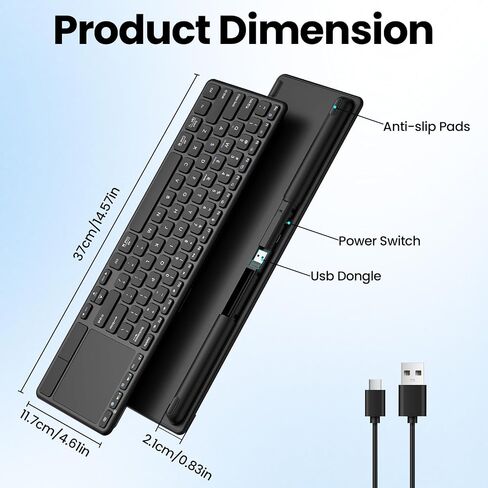 Rechargeable Wireless Keyboard with Touchpad-QWERTY in Saudi Arabia