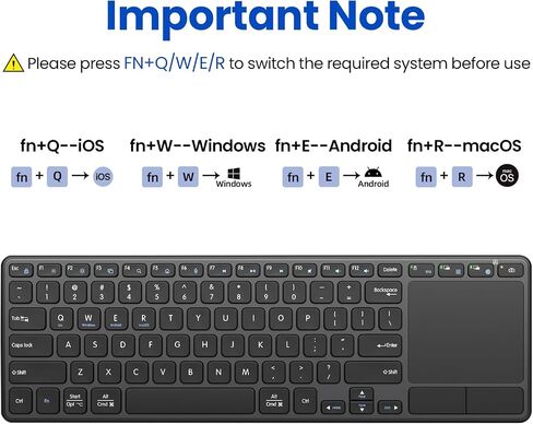 Rechargeable Wireless Keyboard with Touchpad-QWERTY in Saudi Arabia