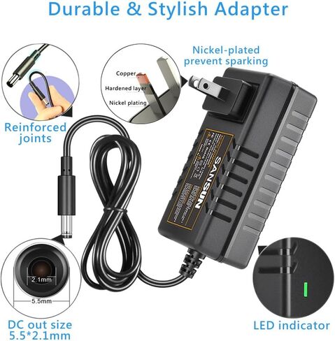 12V 5A Power Supply AC120V to DC12V Adapter, 12 Volt Transformer Converter 5 Amp 4A 3A with 5.5 x 2.5mm 2.1mm Plug for LED Strip Light CCTV Security Camera PC Monitor Router (1 Tip) in Kuwait