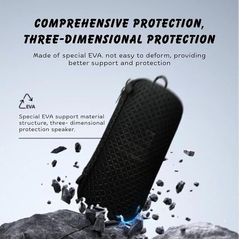Flip 7 Portable Speaker Travel Case - Compatible with JBL Flip 7 - Protective Hard Shell Case with Shoulder Strap | Carabiner & Hand Strap - Waterproof Cover Carrying Bag for Bluetooth Speaker in Kuwait