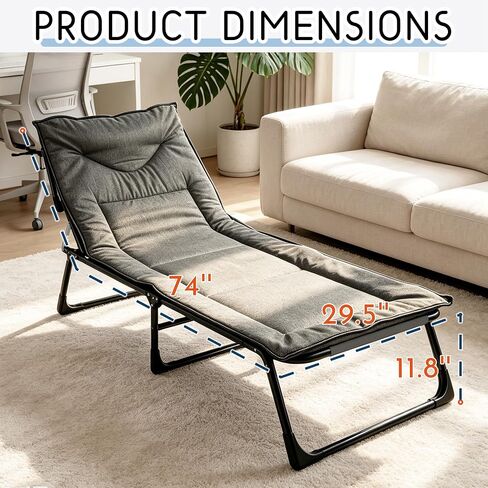 J.M.Deco Folding Camping Cot for Adults, Portable Sleeping Bed with Built-in Mattress and Pillow, No Assembly Adjustable Lightweight Tent Cot, Compact Design for Camping Travel Indoor Outdoor Patio in Kuwait
