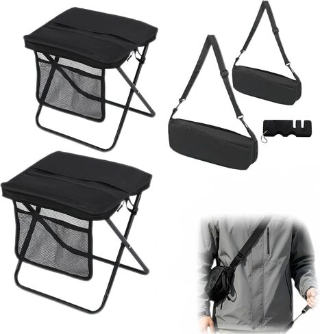 Folding Backpack Stool 2 Pack,240 lb Capacity,Camping&Fishing in Kuwait