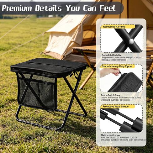 Folding Backpack Stool 2 Pack,240 lb Capacity,Camping&Fishing in Kuwait