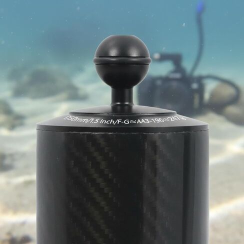 Vaveren Diving Light Arm Underwater Camera Arm Buoyancy Arm Float Arm Carbon Fiber Aluminum Alloy Lightweight Build Stable Double Ball Heads Ball clamp, Red, 8 Inch in Kuwait