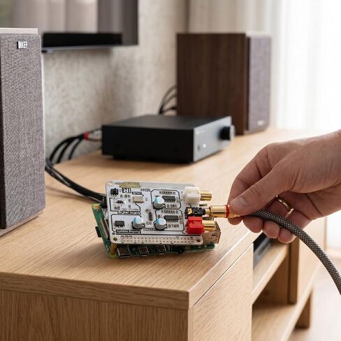 Dpofirs High Fidelity DAC HAT, 192kHz 24Bit Dual Decoding Sound Card Expansion Board with I2S Bus for RPI 4B 3B + 3B 2B Zero W in Kuwait