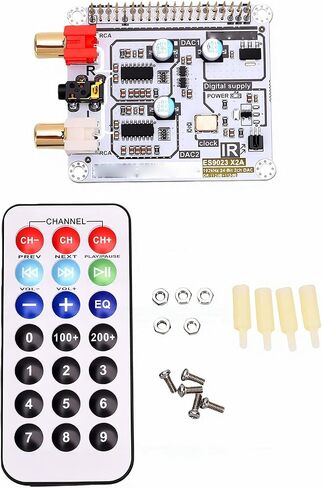 Dpofirs High Fidelity DAC HAT, 192kHz 24Bit Dual Decoding Sound Card Expansion Board with I2S Bus for RPI 4B 3B + 3B 2B Zero W in Kuwait