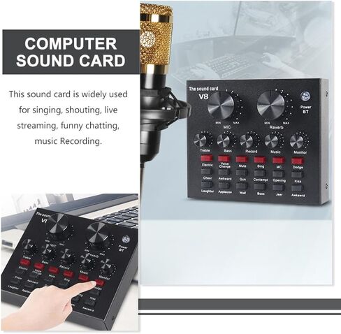 Broadcasting Sound Card Set with 800 Capacitor Microphone Metal in Kuwait
