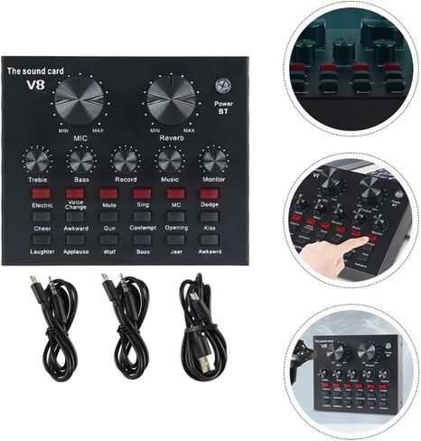 Broadcasting Sound Card Set with 800 Capacitor Microphone Metal in Kuwait