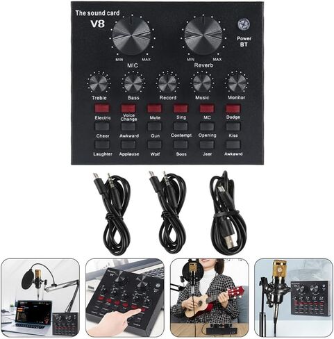 Broadcasting Sound Card Set with 800 Capacitor Microphone Metal in Kuwait