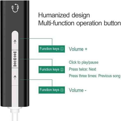 ibasenice USB 3.1 Sound Card 7.1 Surround Audio Adapter with Volume Control Buttons, Sturdy Aluminum Alloy, Plug-in Mic and Earphone Sound for Computer in Kuwait