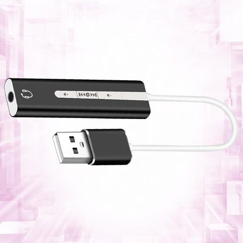 ibasenice USB 3.1 Sound Card 7.1 Surround Audio Adapter with Volume Control Buttons, Sturdy Aluminum Alloy, Plug-in Mic and Earphone Sound for Computer in Kuwait