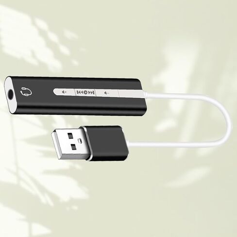 ibasenice USB 3.1 Sound Card 7.1 Surround Audio Adapter with Volume Control Buttons, Sturdy Aluminum Alloy, Plug-in Mic and Earphone Sound for Computer in Kuwait