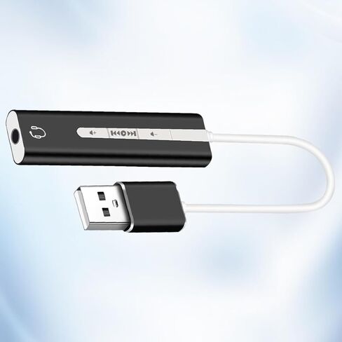 ibasenice USB 3.1 Sound Card 7.1 Surround Audio Adapter with Volume Control Buttons, Sturdy Aluminum Alloy, Plug-in Mic and Earphone Sound for Computer in Kuwait