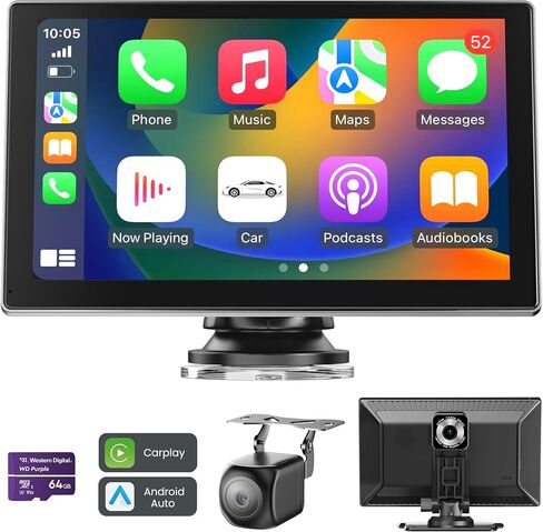 Jzones 9" Wireless Carplay Screen for Car, Portable Car Play Screen for Car in Kuwait