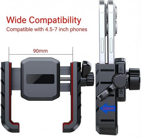 Bike Motorcycle Phone Mount Holder Compatible with all 4.5-7inch devices in Kuwait
