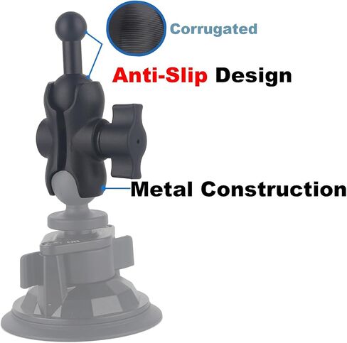 1 inch to 17mm Ball Adapter for RAM Mounts B Size Double Socket Arm, Compatible with Garmin GPS Bracket, 25mm Female Socket to 17mm Male Ball (2.4" Short Arm, 2PCS Pack) in Kuwait