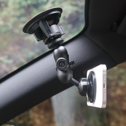 1 inch to 17mm Ball Adapter for RAM Mounts B Size Double Socket Arm, Compatible with Garmin GPS Bracket, 25mm Female Socket to 17mm Male Ball (2.4" Short Arm, 2PCS Pack) in Kuwait