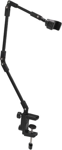 Desk Mount Phone Stand, Adjustable Arm Clamp Phone Holder, Flexible Height Mount for Recording Live Streaming Video, Stable Aluminum Alloy ABS Support for 4-7.1 Inch in Kuwait