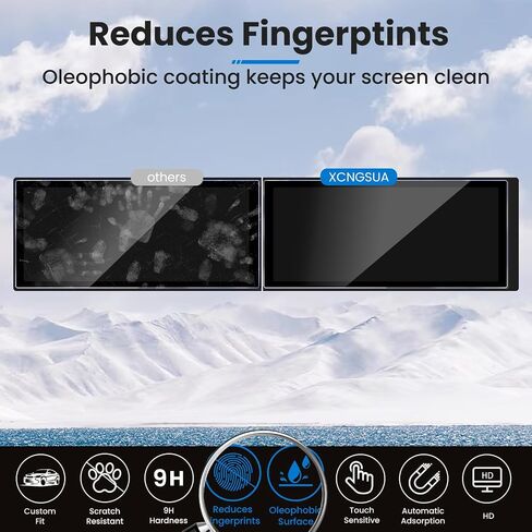 Compatible With Hyundai Palisade 2026 Screen Protector [9H Tempered Glass] for 2026 Hyundai Palisade Hybrid (SEL/SEL Premium/Limited/Calligraphy) Dual 12.3-Inch Integrated Screen + Air Conditioner Screen Accessories (Split-Type) in Kuwait