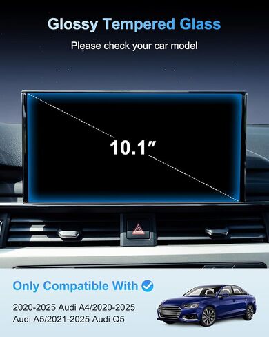 BIXUAN 2020-2025 A4/2020-2025 A5/2021-2025 Q5 Screen Protector For 2021-2025 Audi A4/A5/Q5 10.1Inch Touchscreen 2025 Audi Accessories 9H Tempered Glass [NO Fingerprint&Scratches] in Kuwait