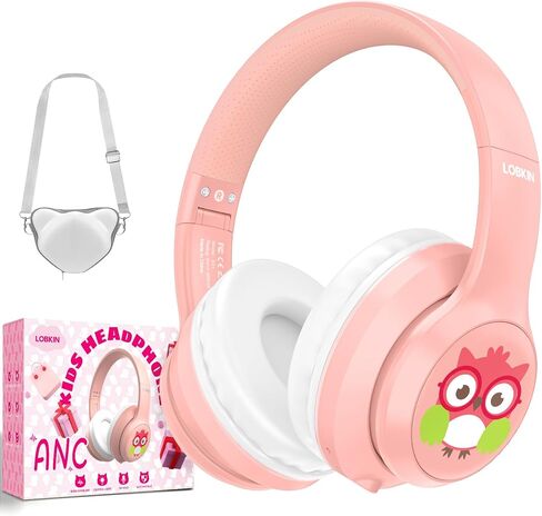 LOBKIN Active Noise Cancelling Headphones for Kids Bluetooth 5.4 Foldable Adjustable Over Ear Headphone Support Wireless or 3.5mm Wired Mode for Toddler & Girls & Boys Teens in Kuwait