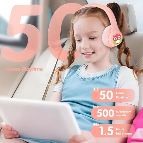 LOBKIN Active Noise Cancelling Headphones for Kids Bluetooth 5.4 Foldable Adjustable Over Ear Headphone Support Wireless or 3.5mm Wired Mode for Toddler & Girls & Boys Teens in Kuwait