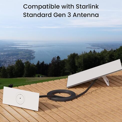 32.8FT Starlink Flat Gen 3/Mini Cable Starlink Flat Hidden Power Ethenet Cable, Starlink Gen 3 Mount Mobility, Starlink Accessories Semi-Permanent in Kuwait