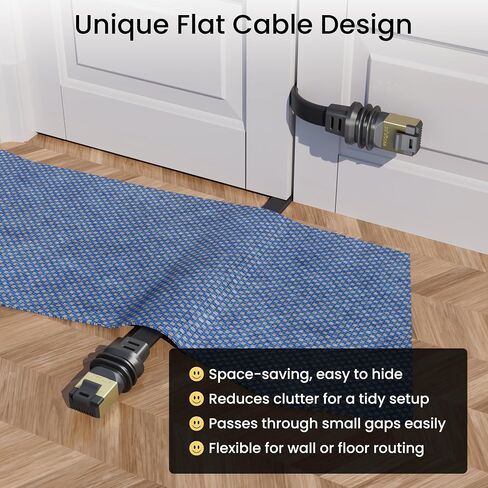 32.8FT Starlink Flat Gen 3/Mini Cable Starlink Flat Hidden Power Ethenet Cable, Starlink Gen 3 Mount Mobility, Starlink Accessories Semi-Permanent in Kuwait