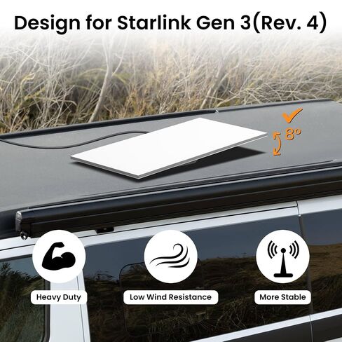 32.8FT Starlink Flat Gen 3/Mini Cable Starlink Flat Hidden Power Ethenet Cable, Starlink Gen 3 Mount Mobility, Starlink Accessories Semi-Permanent in Kuwait