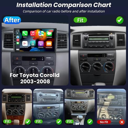 8Core 32G ROM Android 15 Car Radio for Toyota Corolla 2003-2008 in Kuwait