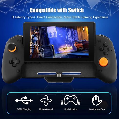 Nintendo Switch Handheld Controller Grip, Ergonomic Design & Dual Vibration in Kuwait