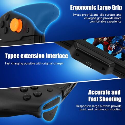 Nintendo Switch Handheld Controller Grip, Ergonomic Design & Dual Vibration in Kuwait