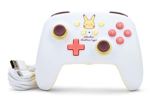 PowerA Enhanced Wired Controller for Nintendo Switch - Pikachu Electric Type, Nintendo Switch - OLED Model, Gamepad, Game controller, Wired controller, Officially licensed in Kuwait