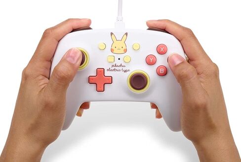 PowerA Enhanced Wired Controller for Nintendo Switch - Pikachu Electric Type, Nintendo Switch - OLED Model, Gamepad, Game controller, Wired controller, Officially licensed in Kuwait