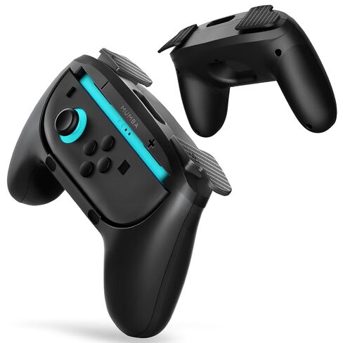 Mumba Hand Grips for Nintendo Switch 2 JoyCon [2 Pack], Wear-Resistant Game Switch 2 Controller Ergonomic Handle Case Kit for Switch 2 Joy Cons Accessories 2025, Black in Kuwait