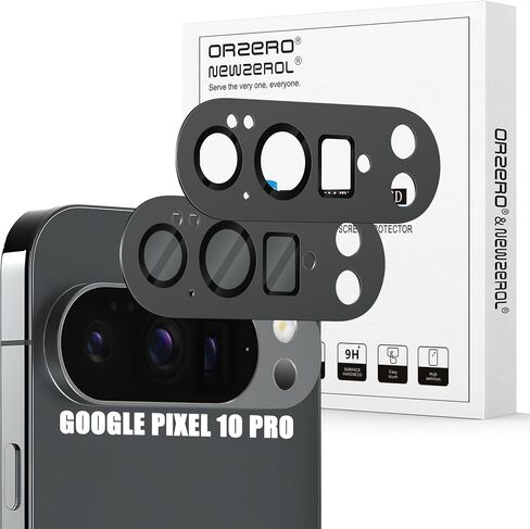 Orzero (2 Pack Camera Lens Protector Compatible for Google Pixel 11 XL Pro, Protector de Cámera Premium Metal and Glass Precise Camera Cutouts High Definition Anti-Scratch (Black) in Kuwait