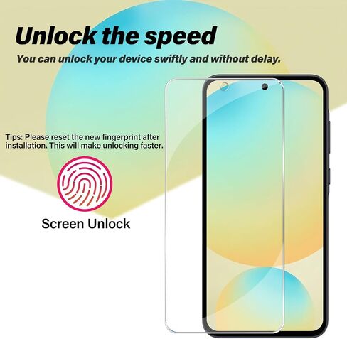 BIGFACE Galaxy S24 FE Tempered Glass Screen Protector + Camera Lens Protector [2 + 2 Pack][Case Friendly][Anti-Scratch][Ultrasonic Fingerprint Unlock] HD Protective Film for Samsung Galaxy S24 FE in Kuwait
