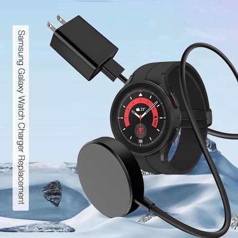 Watch Charger Compatible for Samsung Galaxy Watch 8/8 Classic, 7/6/Ultra, 5/5 Pro/4/4/6 Classic/3/Active 2/1, Magnetic Wall Fast Charging Adapter & Cable, Magnetic Wireless Charging Cable 3.3FT in Kuwait