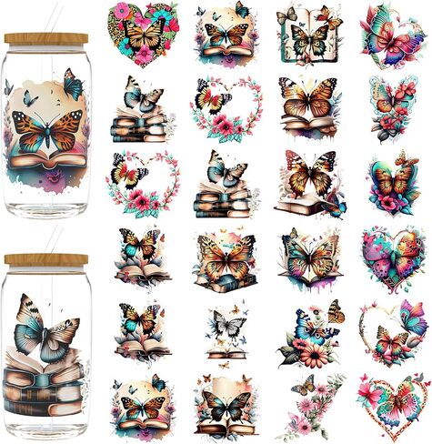24PCS UV DTF Stickers Gold Moon UV DTF Cup Wraps for 16oz Cups in Kuwait