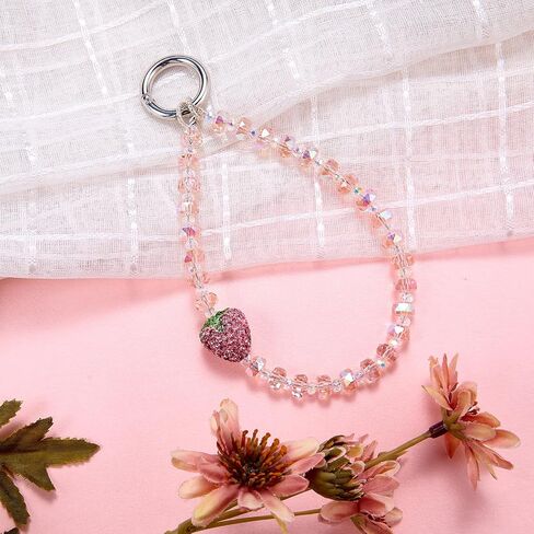 Star Phone Charm Cute Glass Crystal Beads Cell Phone Lanyard Wrist Strap for Camera Bag Keychain Wallet Pendants Decor in Kuwait