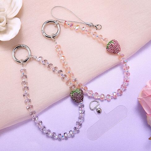 Star Phone Charm Cute Glass Crystal Beads Cell Phone Lanyard Wrist Strap for Camera Bag Keychain Wallet Pendants Decor in Kuwait