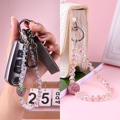 Star Phone Charm Cute Glass Crystal Beads Cell Phone Lanyard Wrist Strap for Camera Bag Keychain Wallet Pendants Decor in Kuwait