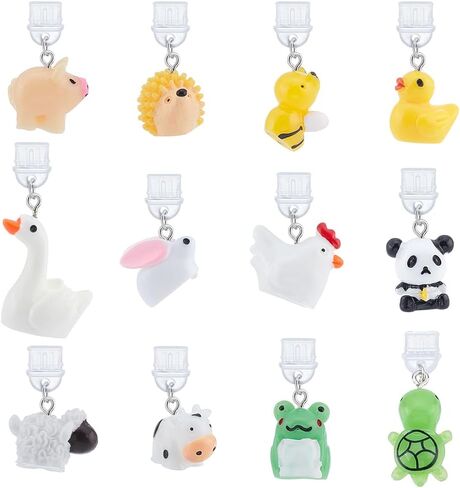 WEBEEDY 12 Styles Animals Dust Plug Charm Type C Dust Plugs with Bee Turtle Panda Rabbit Frogs Resin Pendants Phone Charging Port Protector, Suitable for All Type C Devices Unique Gift in Kuwait
