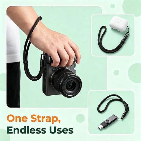 4 Pack Cell Phone Lanyard Wrist Strap, Thick Braided Nylon Phone Tether for Smartphones, Short Hand Wristlet with Traceless Tabs for Commuting and Travel, Black, Dark Gray, Pink, Orange in Kuwait